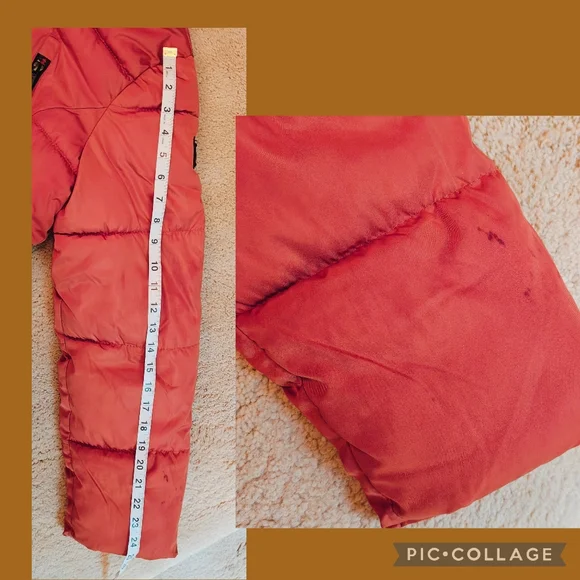 Y2K Rocawear Quilted Puffer Parka Jacket w Sherpa Hood Multi Pockets & Zip Sides - Picture 16 of 16